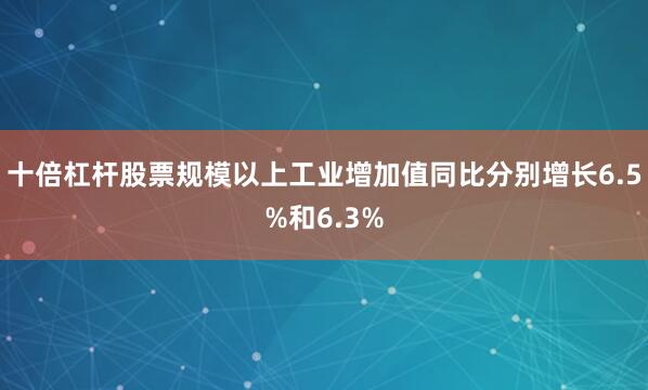 十倍杠杆股票规模以上工业增加值同比分别增长6.5%和6.3%